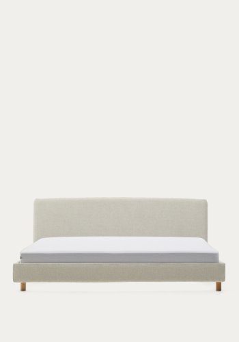 KAVE HOME Trekk i perlemorfarget chenille til Valma-hodegavlen til seng p 180 x 200 cm