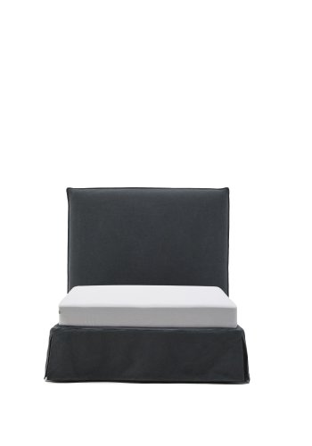  KAVE HOME Jaira sengeramme, m. sengegavl og aftageligt betrk - antracitgr hr og bomuld (90x200)
