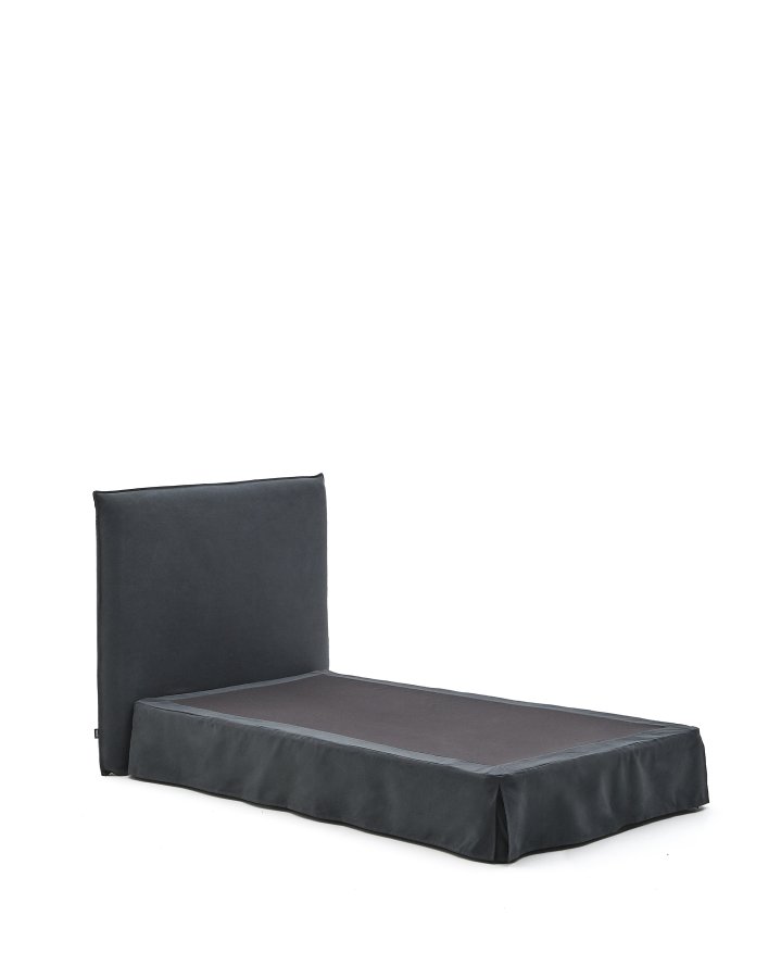  KAVE HOME Jaira sengeramme, m. sengegavl og aftageligt betrk - antracitgr hr og bomuld (90x200)