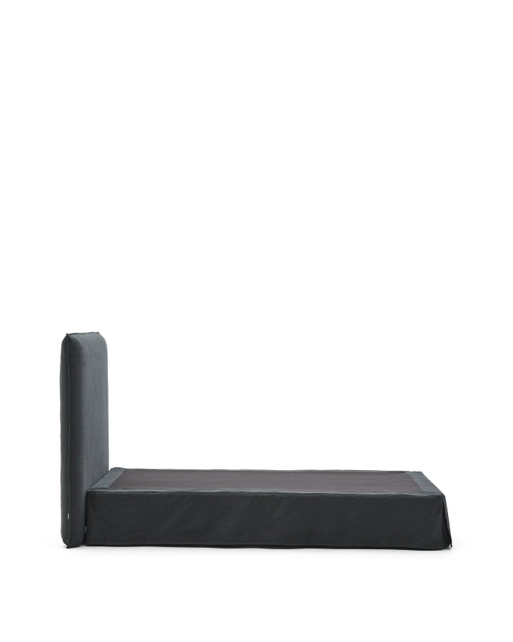  KAVE HOME Jaira sengeramme, m. sengegavl og aftageligt betrk - antracitgr hr og bomuld (90x200)