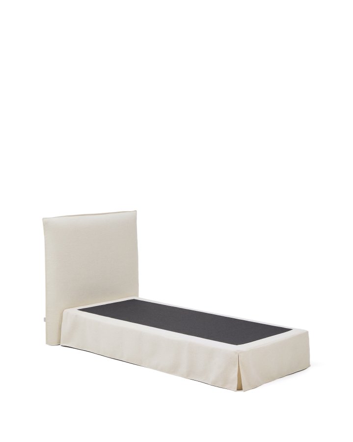 KAVE HOME Jaira sengeramme, m. aftageligt betr�k - hvid chenille stof (90x200)