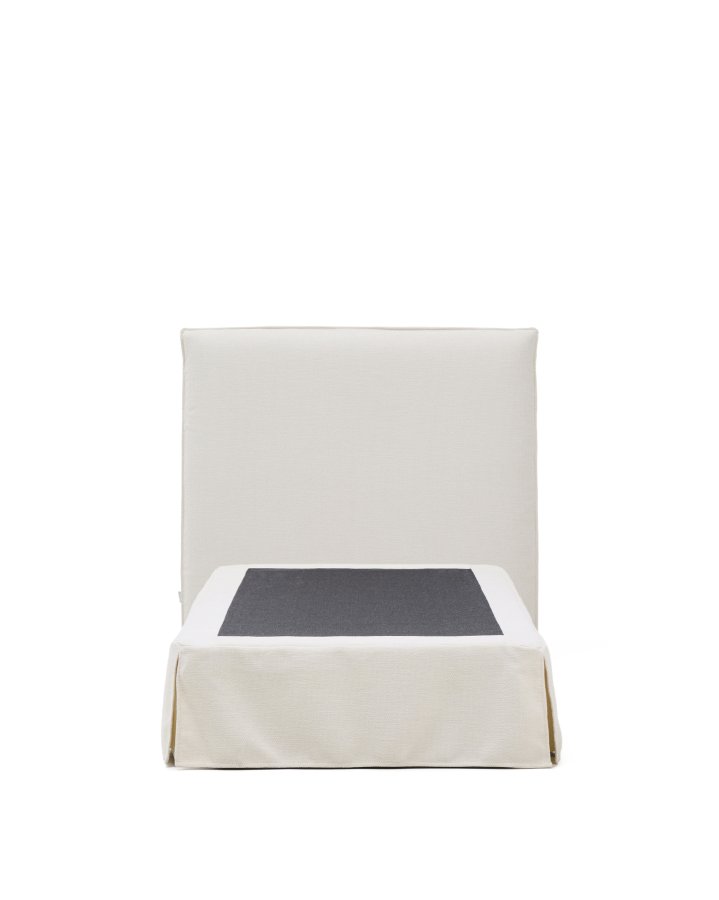 KAVE HOME Jaira sengeramme, m. aftageligt betr�k - hvid chenille stof (90x200)