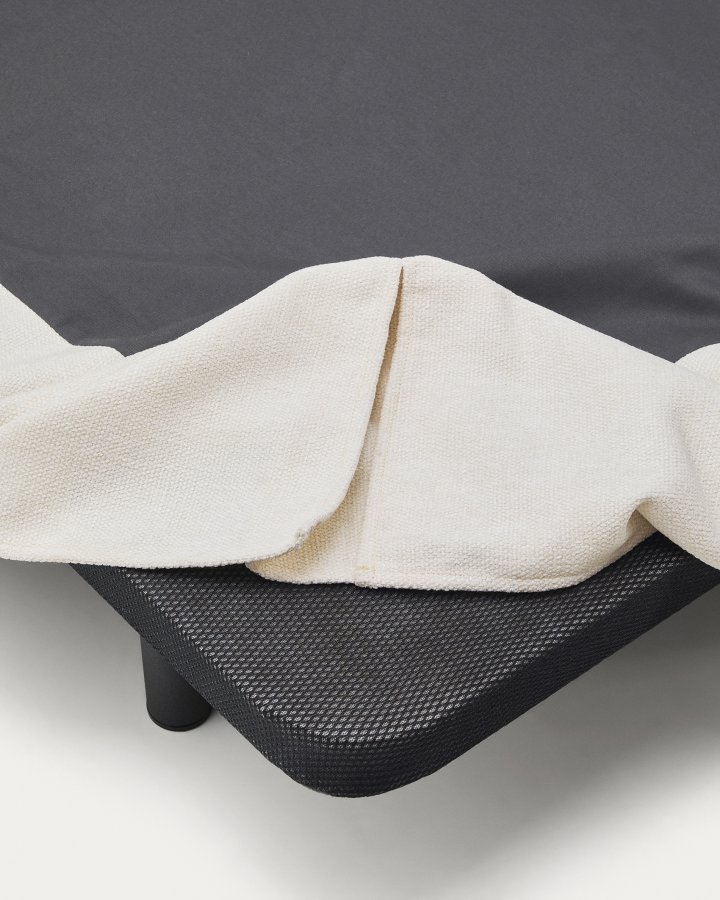 KAVE HOME Jaira sengeramme, m. aftageligt betr�k - hvid chenille stof (90x200)