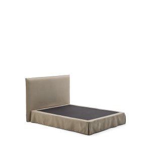 KAVE HOME Jaira sengeramme, m. sengegavl og aftageligt betrk - taupe linned og bomuld (160x200)