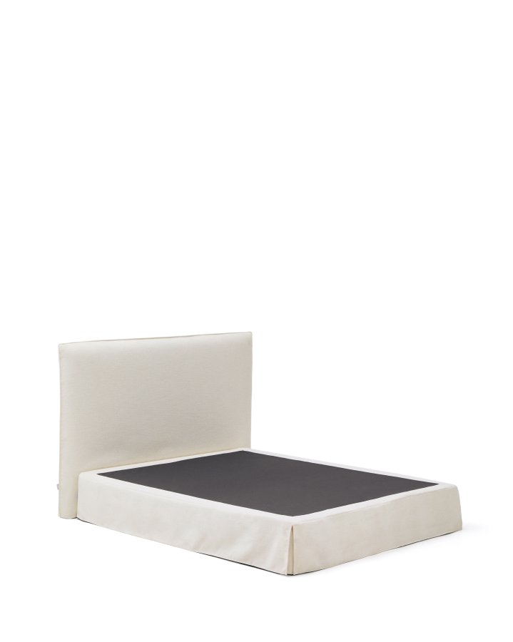 KAVE HOME Jaira sengeramme, m. aftageligt betr�k - hvid chenille stof (160x200)