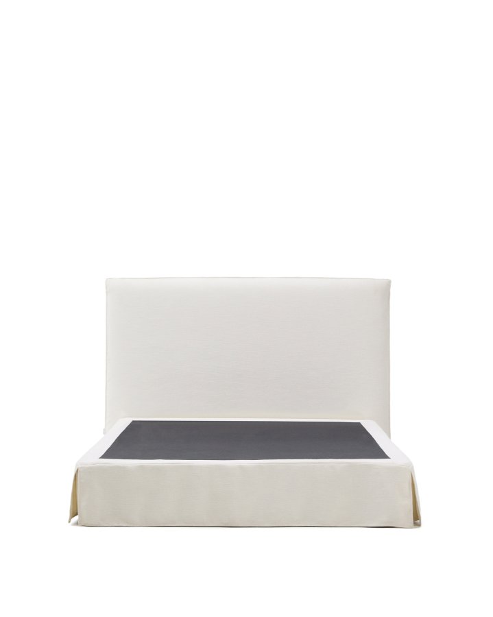 KAVE HOME Jaira sengeramme, m. aftageligt betr�k - hvid chenille stof (160x200)