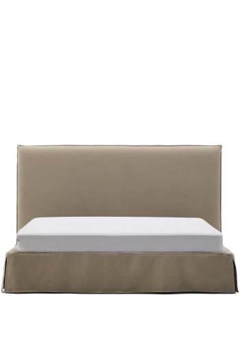 KAVE HOME Jaira-seng med avtakbart trekk i lin og bomull i taupe til 180 x 200 cm FSC Mix Credit