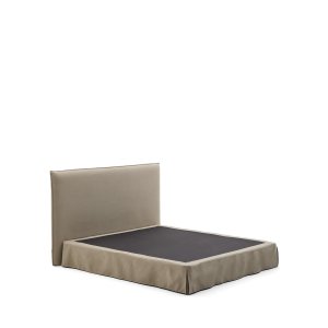 KAVE HOME Jaira sengeramme, m. sengegavl og aftageligt betrk - taupe linned og bomuld (180x200)