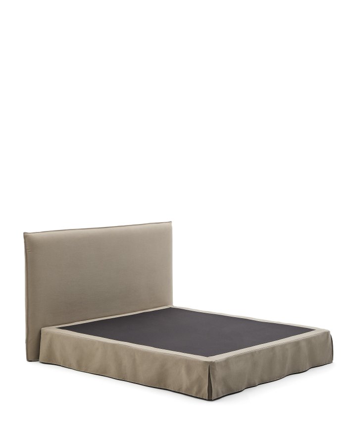 KAVE HOME Jaira-seng med avtakbart trekk i lin og bomull i taupe til 180 x 200 cm FSC Mix Credit