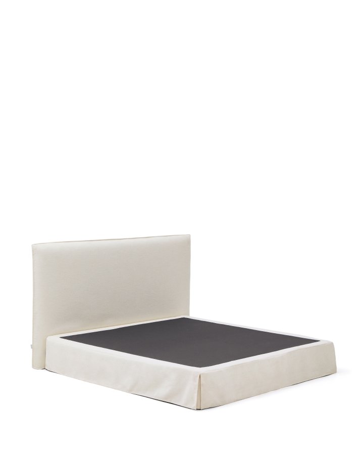 KAVE HOME Jaira sengeramme, m. aftageligt betr�k - hvid chenille stof (180x200)