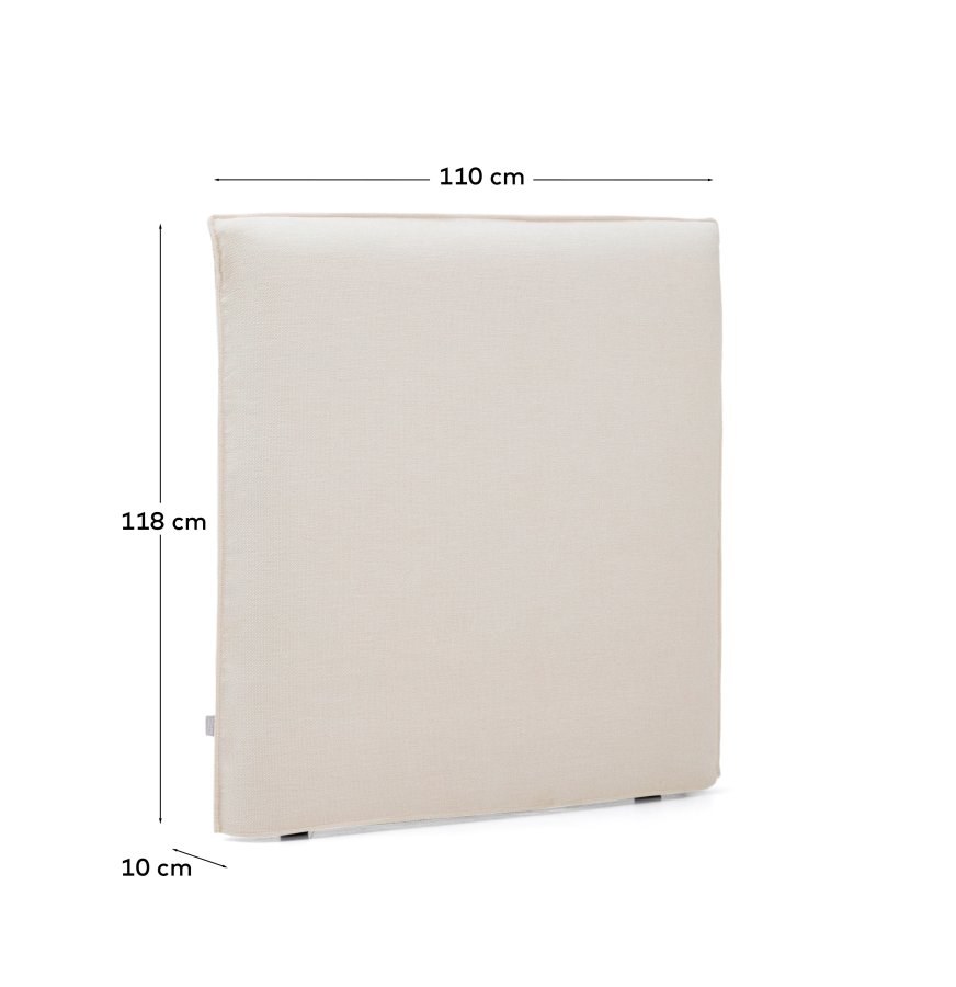 KAVE HOME Jaira sengegavl, m. aftageligt betr�k - hvid chenille (til senge op til 90 cm)