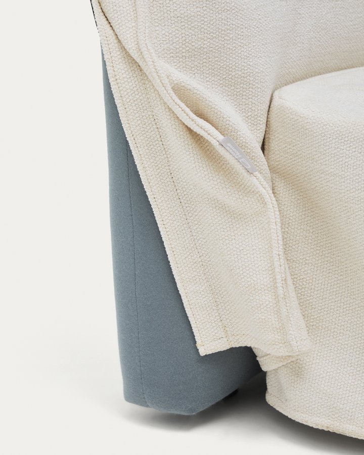 KAVE HOME Jaira sengegavl, m. aftageligt betr�k - hvid chenille (til senge op til 90 cm)