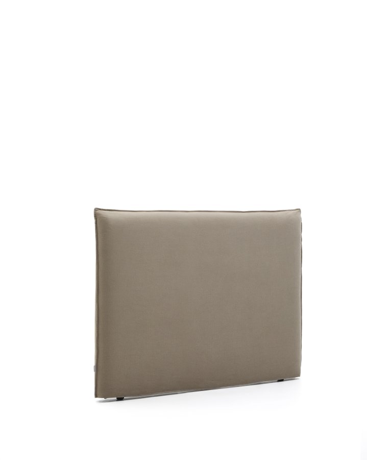 KAVE HOME Jaira sengegavl med avtakbart trekk i lin og bomull i taupe til 150 cm FSC Mix Credit