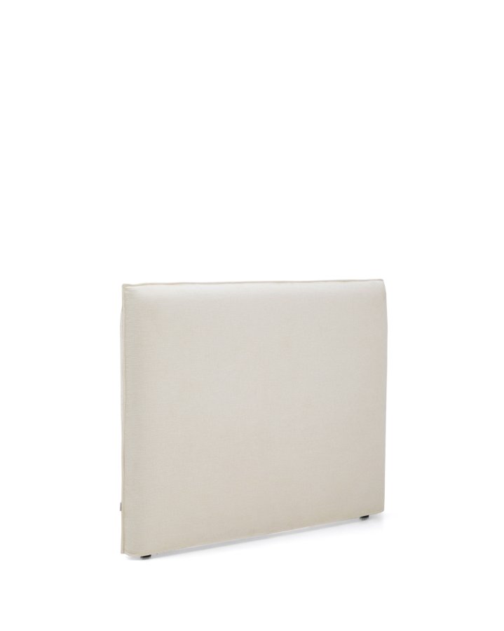 KAVE HOME Jaira sengegavl, m. aftageligt betr�k - hvid chenille (til senge op til 150 cm)