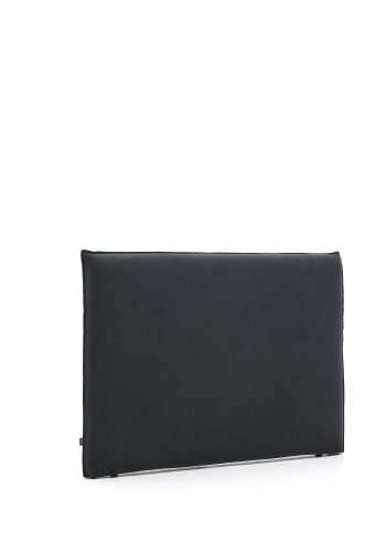 KAVE HOME Jaira sengegavl i antrasittgrtt lin og bomull med avtagbart trekk til 160 cm FSC Mix