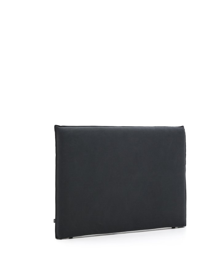 KAVE HOME Jaira sengegavl i antrasittgrtt lin og bomull med avtagbart trekk til 160 cm FSC Mix