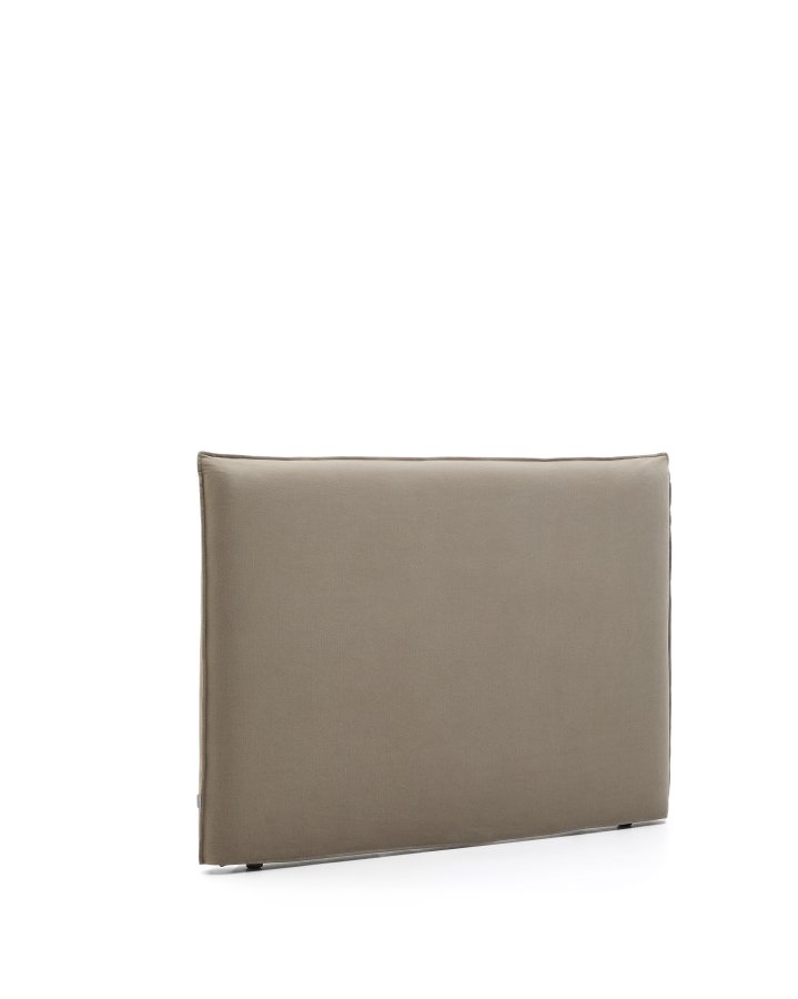 KAVE HOME Jaira hodegavl med avtakbart trekk i lin og bomull i taupe til 160 cm FSC Mix Credit