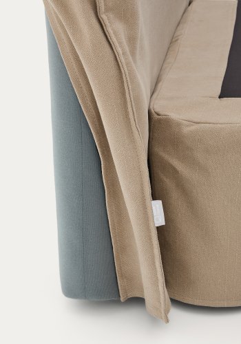 KAVE HOME Jaira hodegavl med avtakbart trekk i lin og bomull i taupe til 160 cm FSC Mix Credit