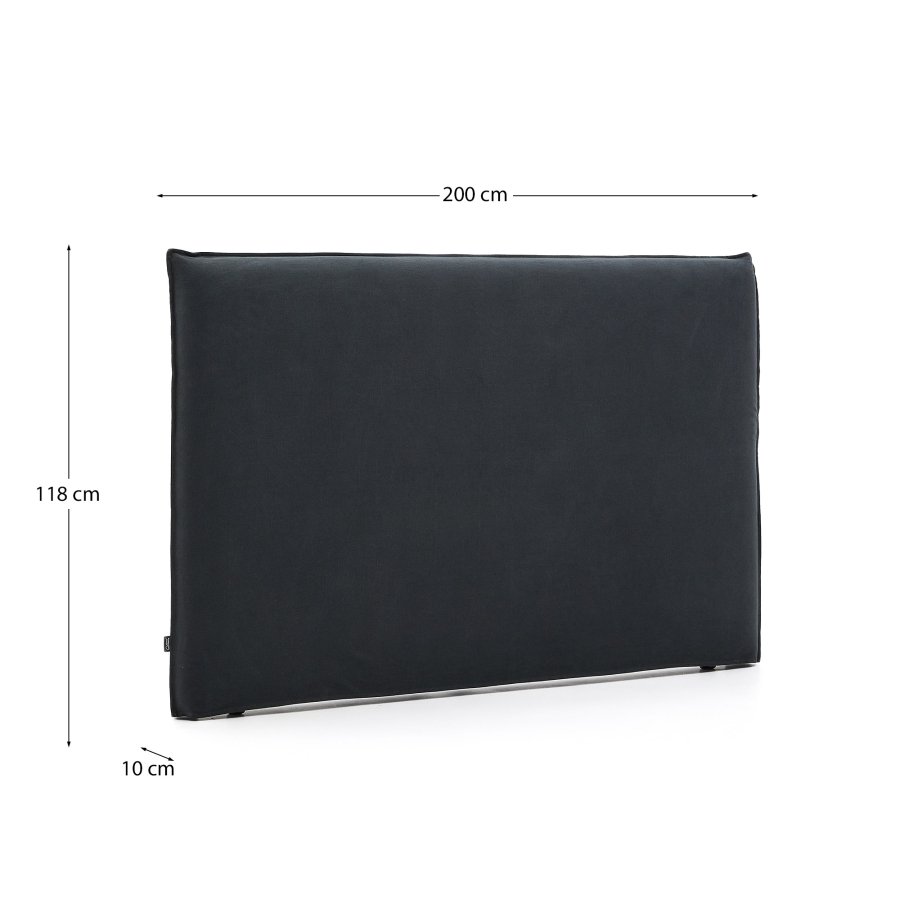 KAVE HOME Jaira sengegavl, aftageligt betr�k - antracitgr� h�r og bomuld (til senge op til 180 cm)