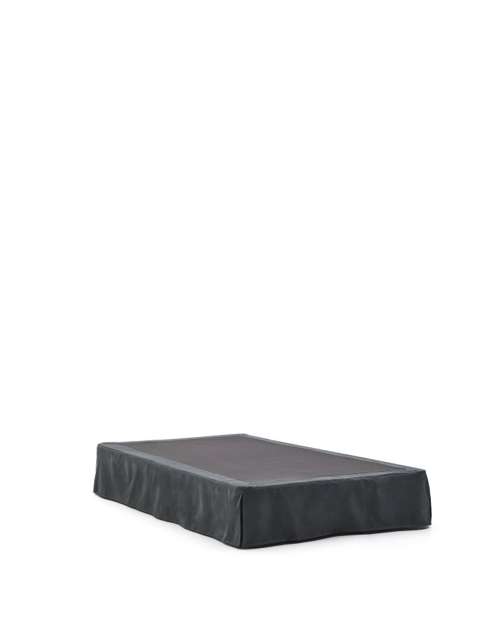 KAVE HOME Antrasittgr Jaira-bunn i lin og bomull med avtakbart trekk til madrasser p 90 x 200 cm