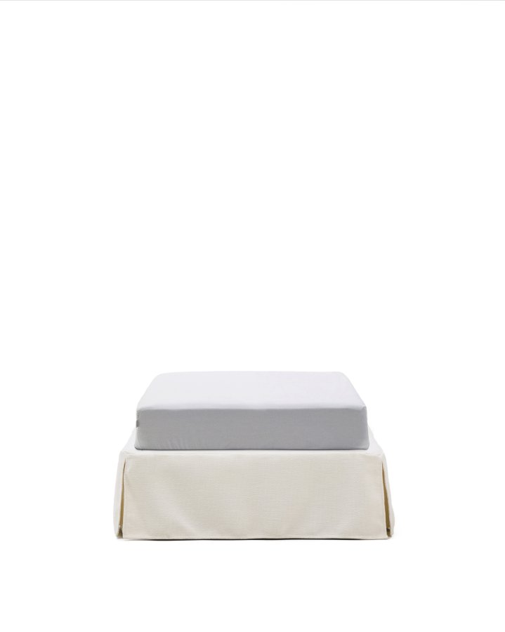 KAVE HOME Jaira sengebund, m. aftageligt betr�k - hvid chenille (til 90 x 200 cm madras)