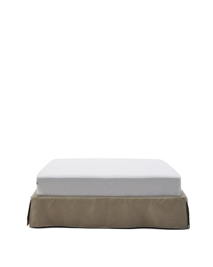 KAVE HOME Jaira sengebund, m. aftageligt betr�k - taupe h�r og bomuld (til 150 x 190 cm madras)