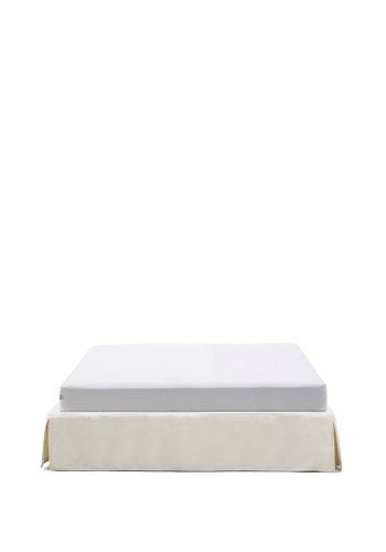 KAVE HOME Jaira sengebund, m. aftageligt betr�k - hvid chenille (til 150 x 190 cm madras)