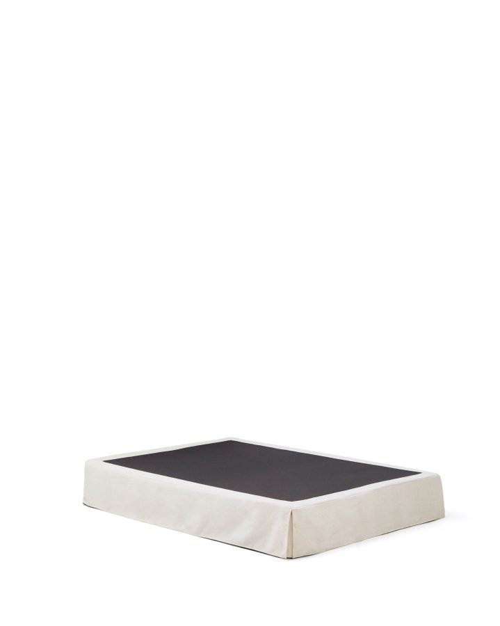 KAVE HOME Jaira sengebund, m. aftageligt betr�k - hvid chenille (til 150 x 190 cm madras)