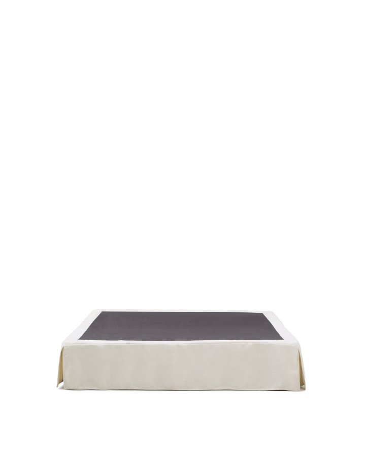 KAVE HOME Jaira sengebund, m. aftageligt betr�k - hvid chenille (til 150 x 190 cm madras)