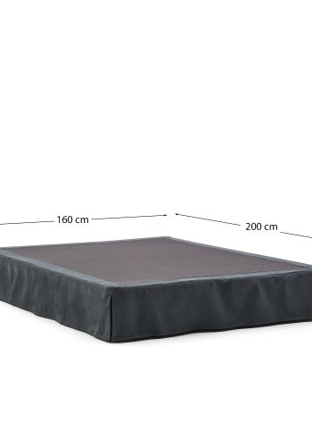 KAVE HOME Antrasittgrtt Jaira-bunn i lin og bomull med avtakbart trekk til en matte p 160 x 200 cm
