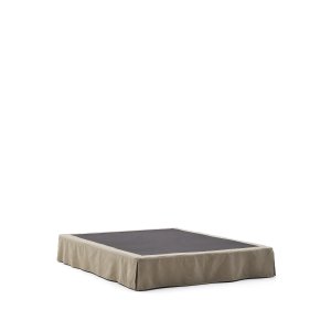 KAVE HOME Jaira sengeramme, m. aftageligt betrk - taupe linnesd og bomuld (160x200)