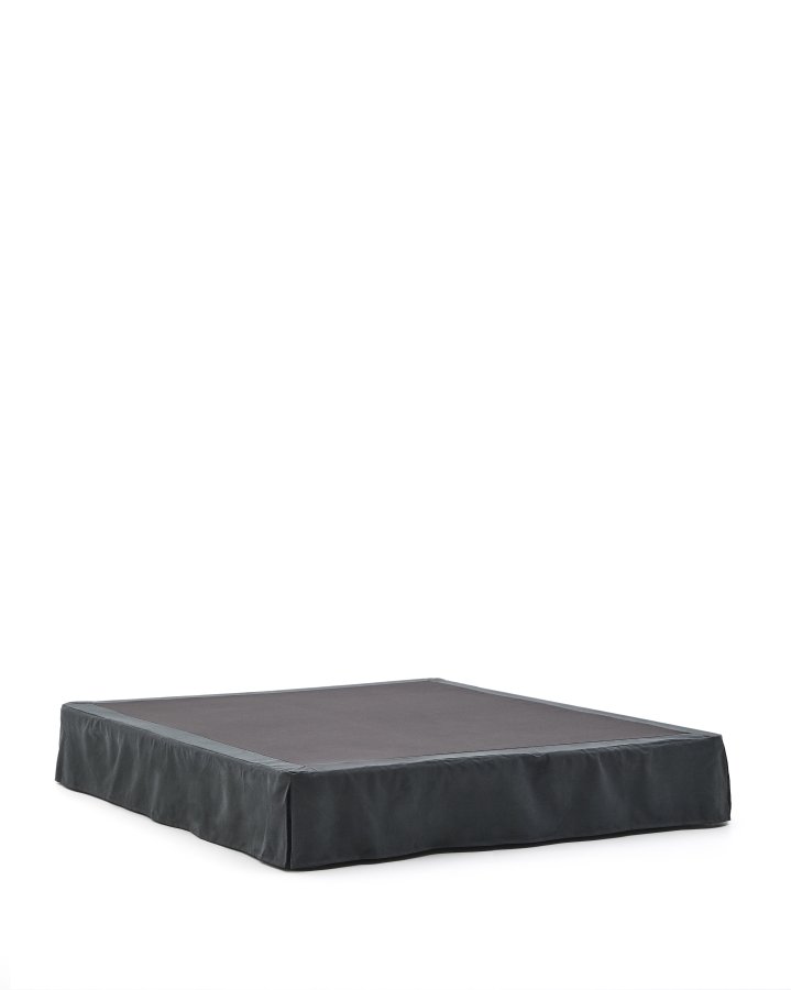 KAVE HOME Antrasittgrtt Jaira-bunn i lin og bomull med avtakbart trekk til en matte p 180 x 200 cm