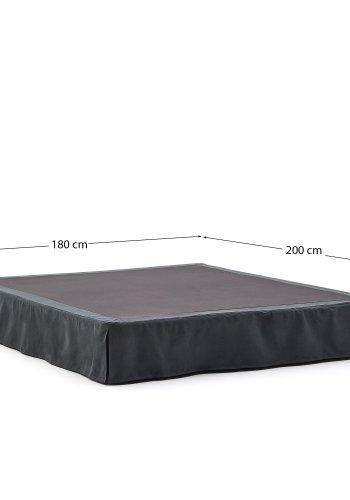 KAVE HOME Antrasittgrtt Jaira-bunn i lin og bomull med avtakbart trekk til en matte p 180 x 200 cm