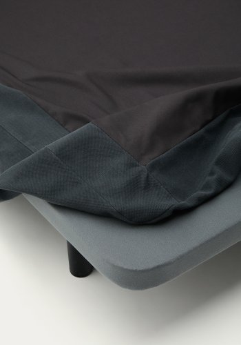 KAVE HOME Antrasittgrtt Jaira-bunn i lin og bomull med avtakbart trekk til en matte p 180 x 200 cm
