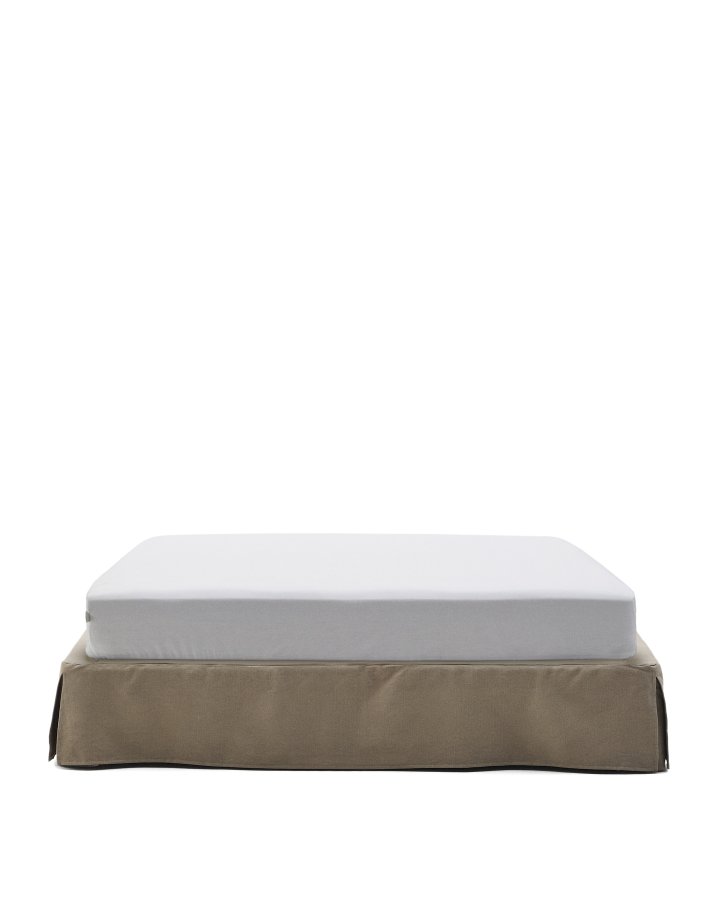 KAVE HOME Jaira sengebund, m. aftageligt betr�k - taupe h�r og bomuld (til 180 x 200 cm madras)