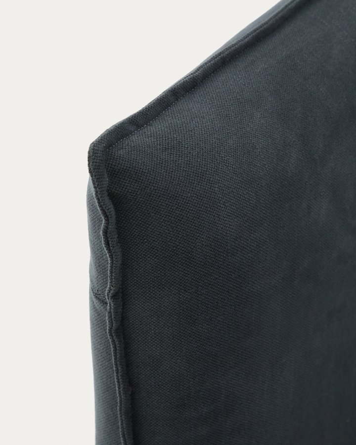 KAVE HOME Antrasittgrtt sengeteppe i lin og bomull Jaira til madrass 150 x 190 cm