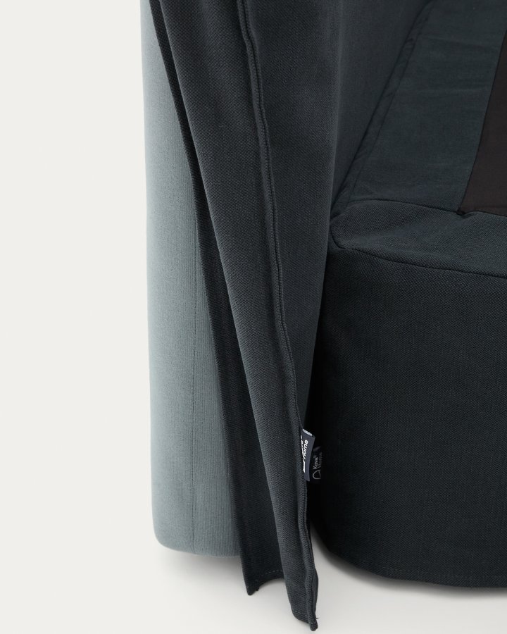 KAVE HOME Antrasittgrtt sengeteppe i lin og bomull Jaira til madrass p 180 x 200 cm