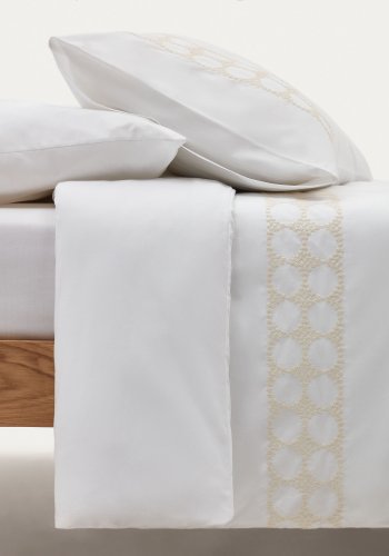 KAVE HOME Teia sengety i 100 % bomullspercale, 180 trder tetthet, hvitt, 90 x 200 cm