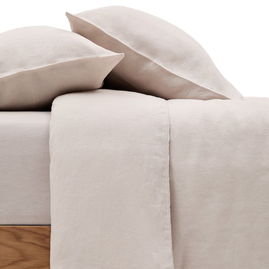 KAVE HOME Simmel grtt dynetrekk- og putetrekksett i bomull og lin, 90 cm seng