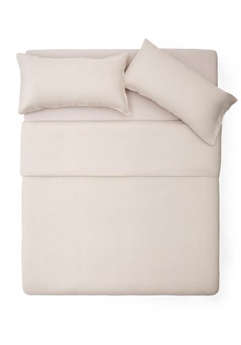 KAVE HOME Simmel grtt dynetrekk- og putetrekksett i bomull og lin, 90 cm seng