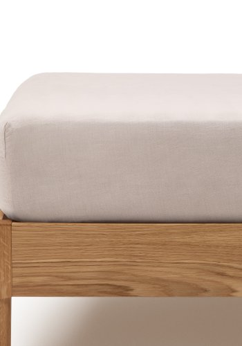 KAVE HOME Simmel gr, bomull og lin, justerbart underlag for en 90 cm seng