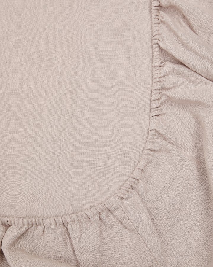 KAVE HOME Simmel gr, bomull og lin, justerbart underlag for en 90 cm seng