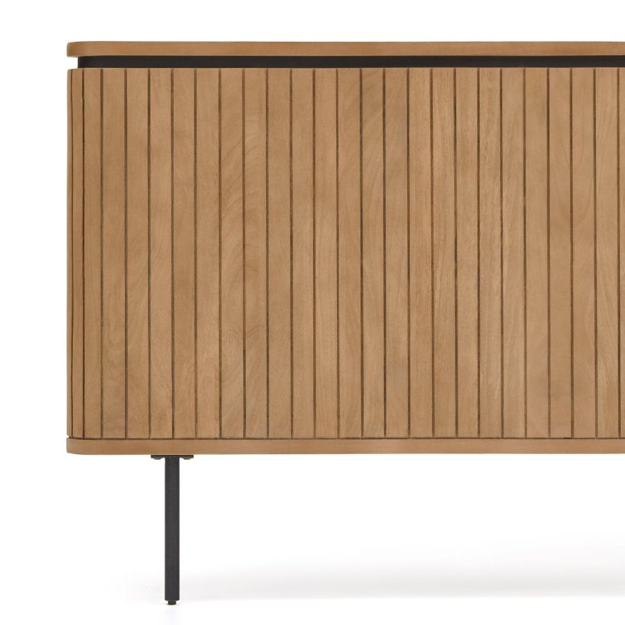 KAVE HOME Licia sengegavl - naturlig mangotre og jern (180x95)