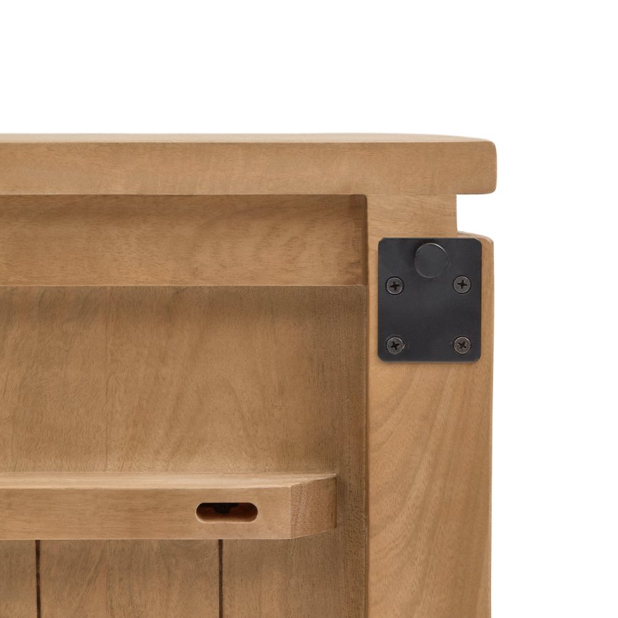 KAVE HOME Licia sengegavl - naturlig mangotre og jern (180x95)