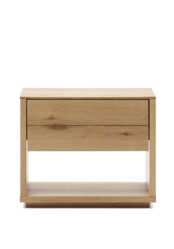 KAVE HOME Alguema nattbord, m. 1 skuff - naturlig eikefiner (60x50)