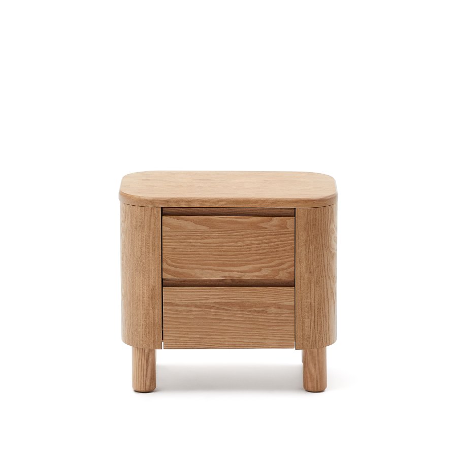 KAVE HOME Salaya nattbord i askfiner, 55 cm x 50 cm