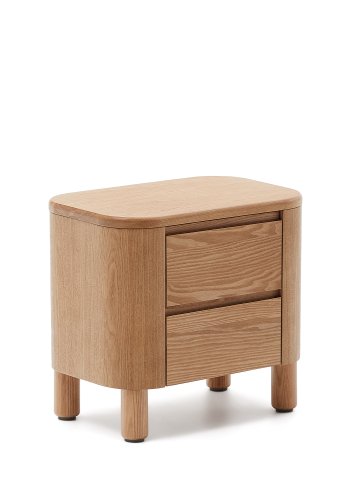 KAVE HOME Salaya nattbord i askfiner, 55 cm x 50 cm