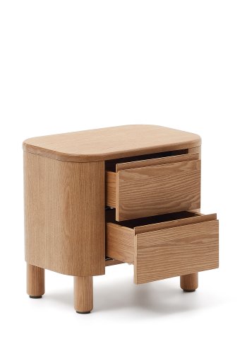 KAVE HOME Salaya nattbord i askfiner, 55 cm x 50 cm