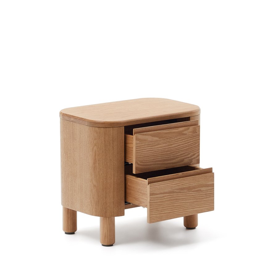 KAVE HOME Salaya nattbord i askfiner, 55 cm x 50 cm