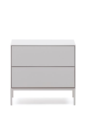 KAVE HOME Vedrana nattbord, m. 2 skuffer - hvit MDF og stl (60x55)